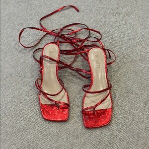 Schutz Red Strappy Women's Heels